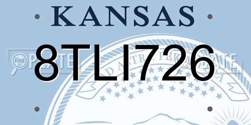 8TLI726 Kansas License Plate