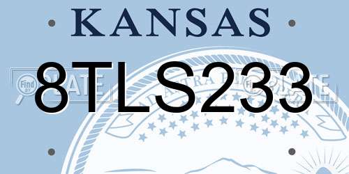 8TLS233 Kansas License Plate