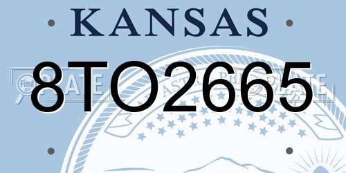 8TO2665 Kansas License Plate