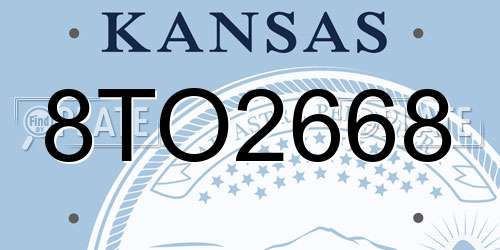 8TO2668 Kansas License Plate