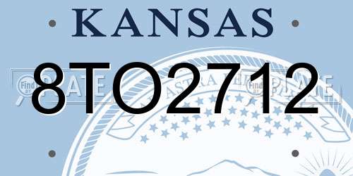 8TO2712 Kansas License Plate