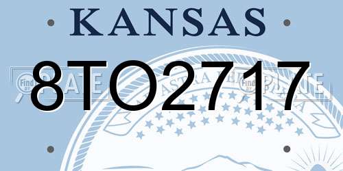 8TO2717 Kansas License Plate