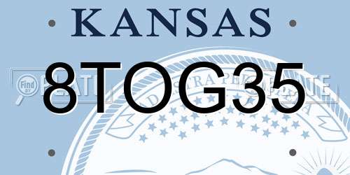 8TOG35 Kansas License Plate