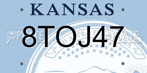 8TOJ47 Kansas License Plate