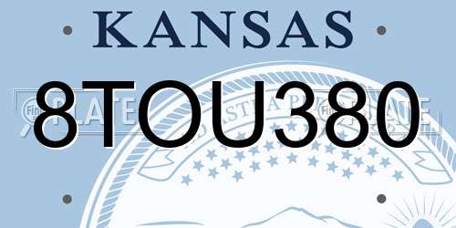 8TOU380 Kansas License Plate