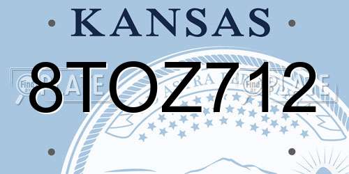 8TOZ712 Kansas License Plate