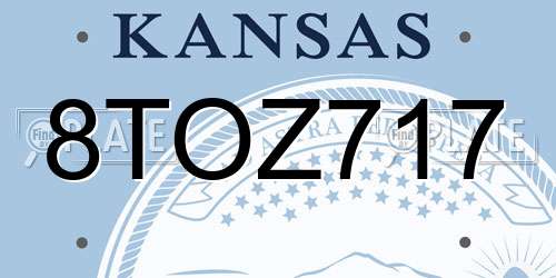 8TOZ717 Kansas License Plate
