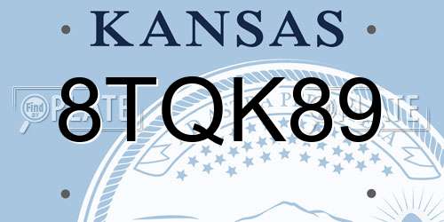 8TQK89 Kansas License Plate