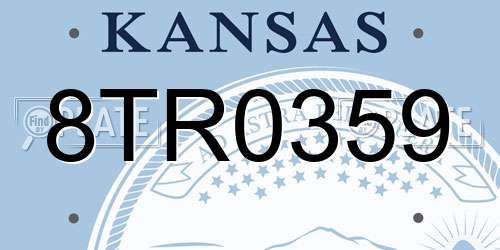 8TR0359 Kansas License Plate