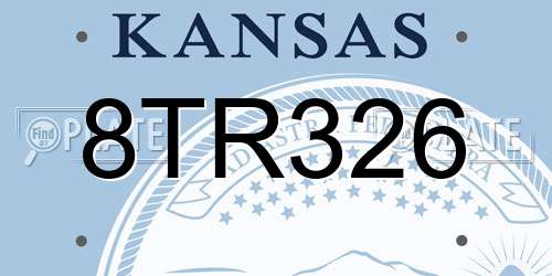 8TR326 Kansas License Plate