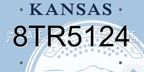 8TR5124 Kansas License Plate
