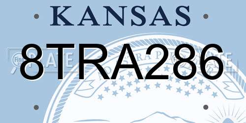 8TRA286 Kansas License Plate