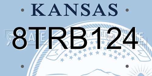 8TRB124 Kansas License Plate