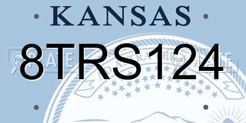 8TRS124 Kansas License Plate