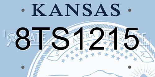 8TS1215 Kansas License Plate