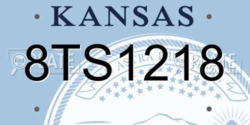 8TS1218 Kansas License Plate