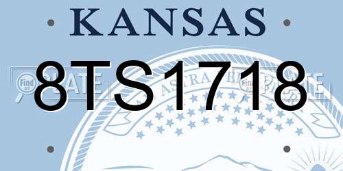 8TS1718 Kansas License Plate