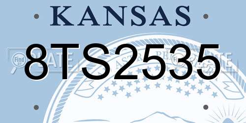 8TS2535 Kansas License Plate