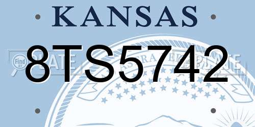 8TS5742 Kansas License Plate