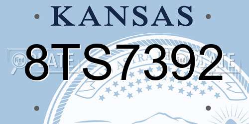 8TS7392 Kansas License Plate