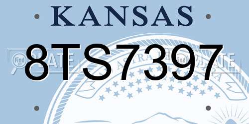 8TS7397 Kansas License Plate