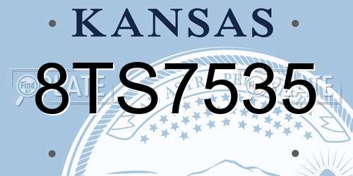 8TS7535 Kansas License Plate