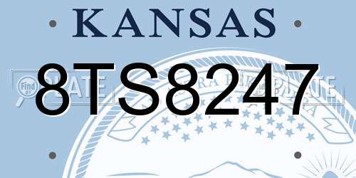 8TS8247 Kansas License Plate