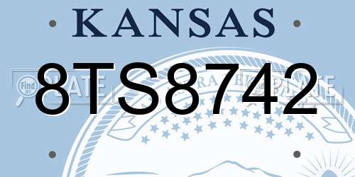 8TS8742 Kansas License Plate