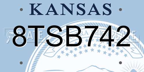 8TSB742 Kansas License Plate