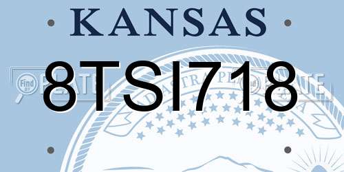 8TSI718 Kansas License Plate