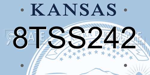 8TSS242 Kansas License Plate
