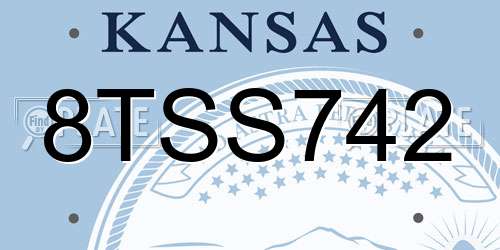 8TSS742 Kansas License Plate