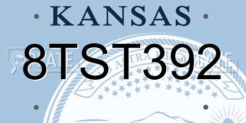 8TST392 Kansas License Plate