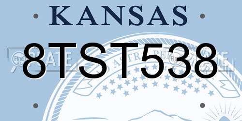 8TST538 Kansas License Plate
