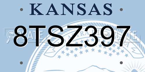 8TSZ397 Kansas License Plate