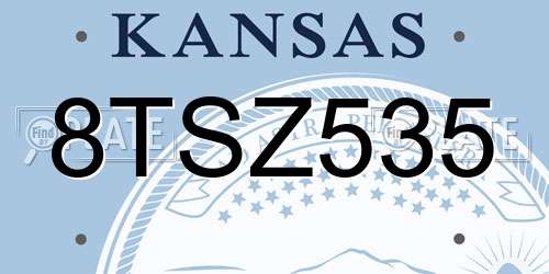 8TSZ535 Kansas License Plate