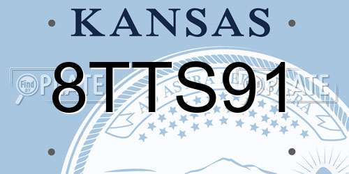 8TTS91 Kansas License Plate