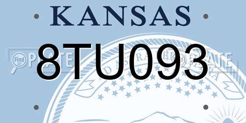 8TU093 Kansas License Plate