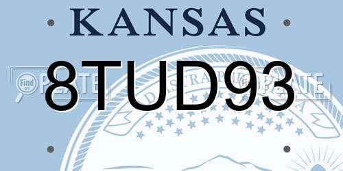 8TUD93 Kansas License Plate