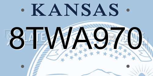 8TWA970 Kansas License Plate