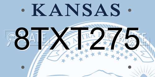 8TXT275 Kansas License Plate