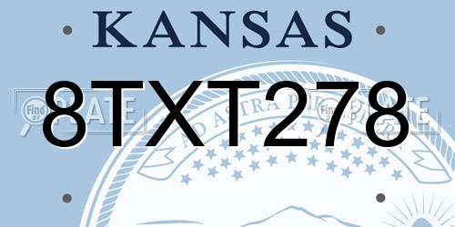 8TXT278 Kansas License Plate