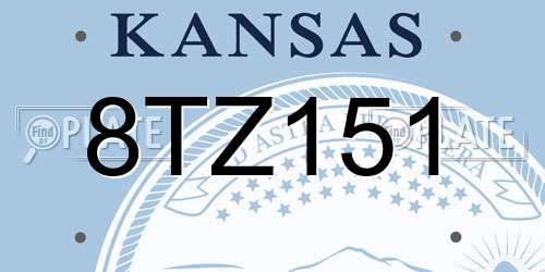 8TZ151 Kansas License Plate