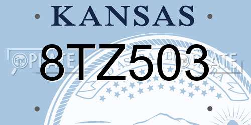 8TZ503 Kansas License Plate
