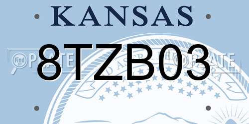 8TZB03 Kansas License Plate