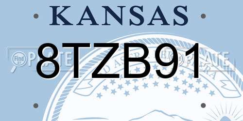 8TZB91 Kansas License Plate