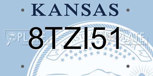 8TZI51 Kansas License Plate