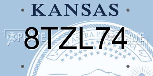 8TZL74 Kansas License Plate
