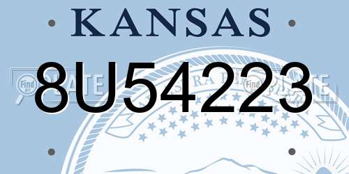 8U54223 Kansas License Plate