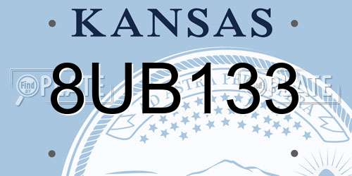 8UB133 Kansas License Plate